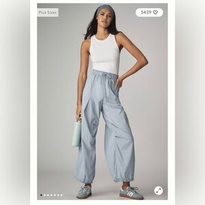 Light Blue Wide-Leg Utility Jumpsuit
